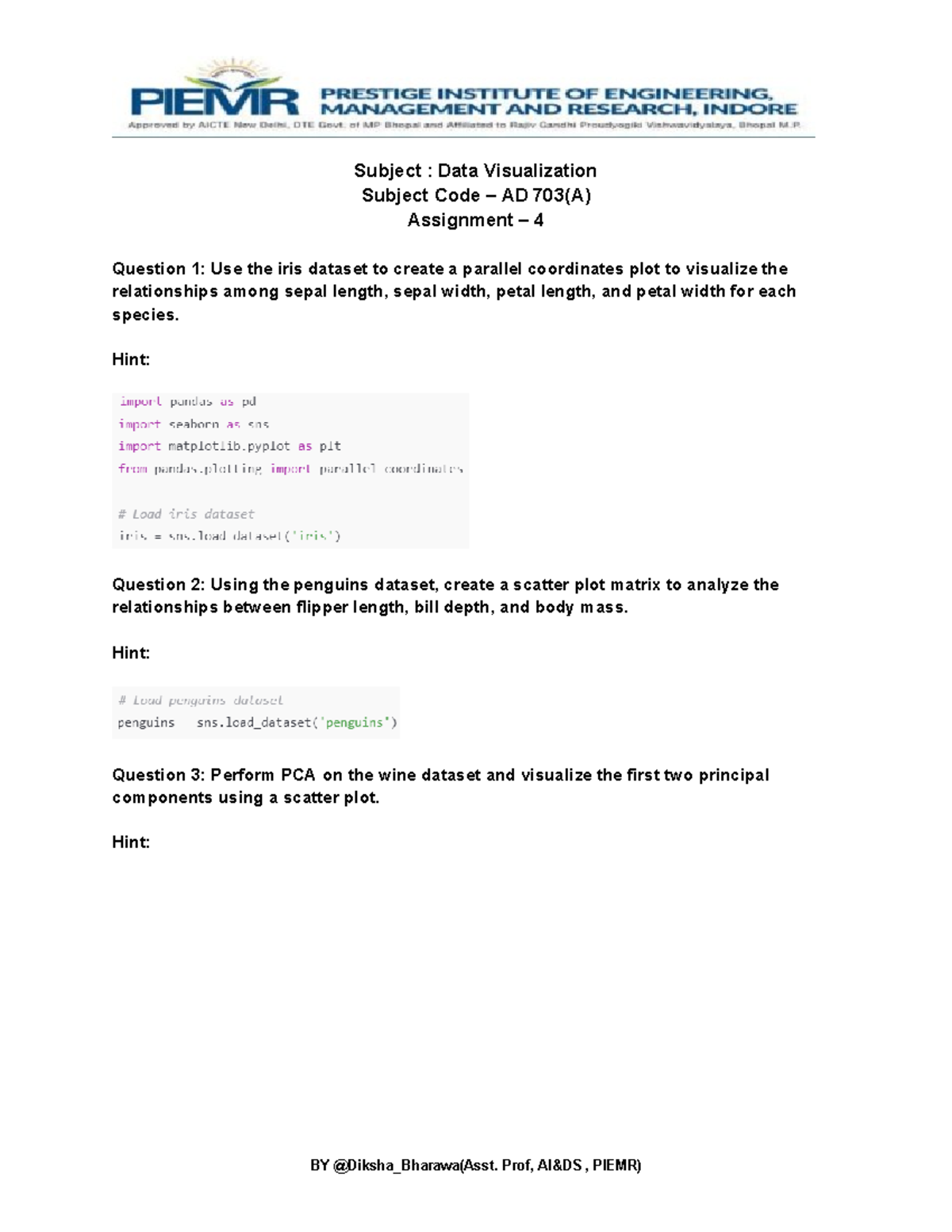 Assignment 3b4adbf886354 f90b5418390 fd1a05a6 Assignment 4 DV - Subject ...