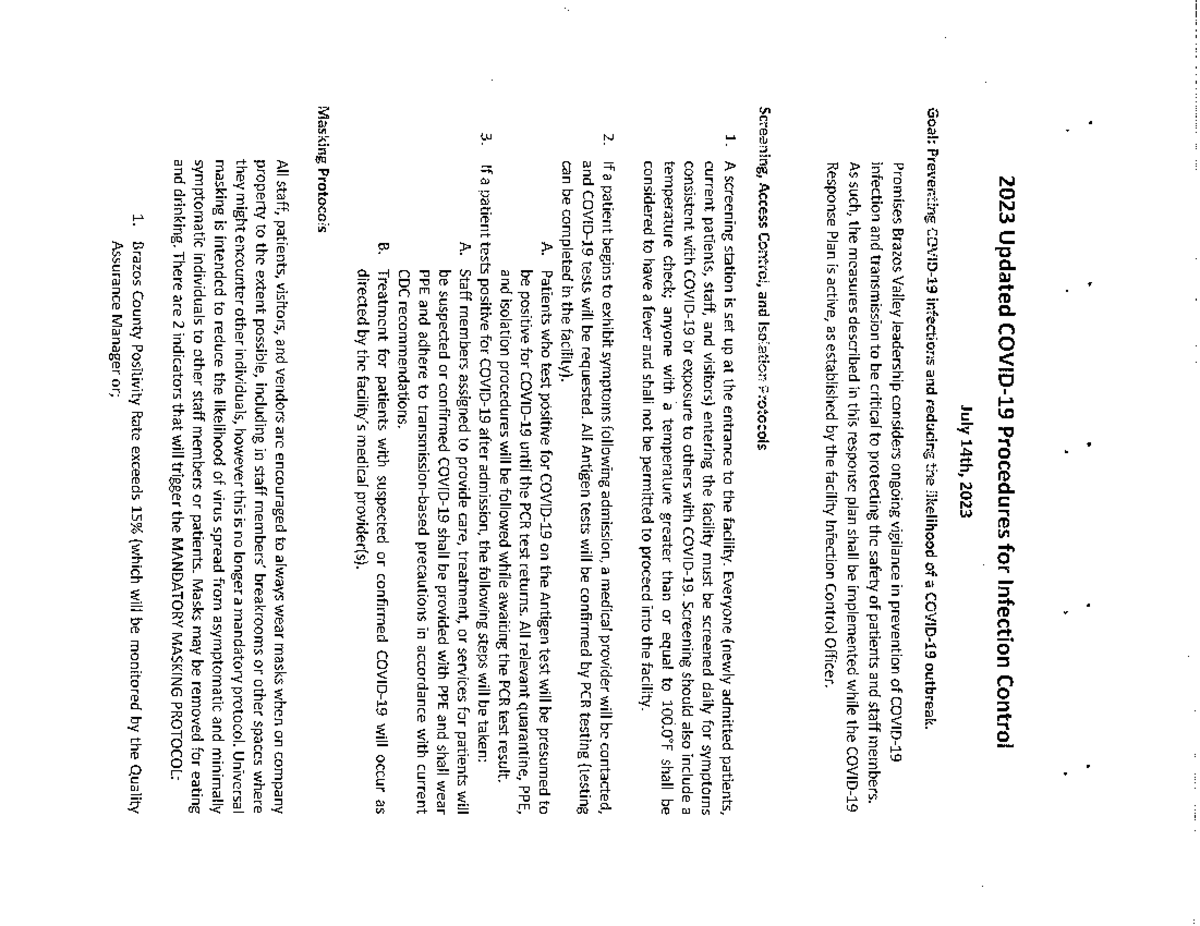 PBV Updated Covid-19 Procedure - Studocu