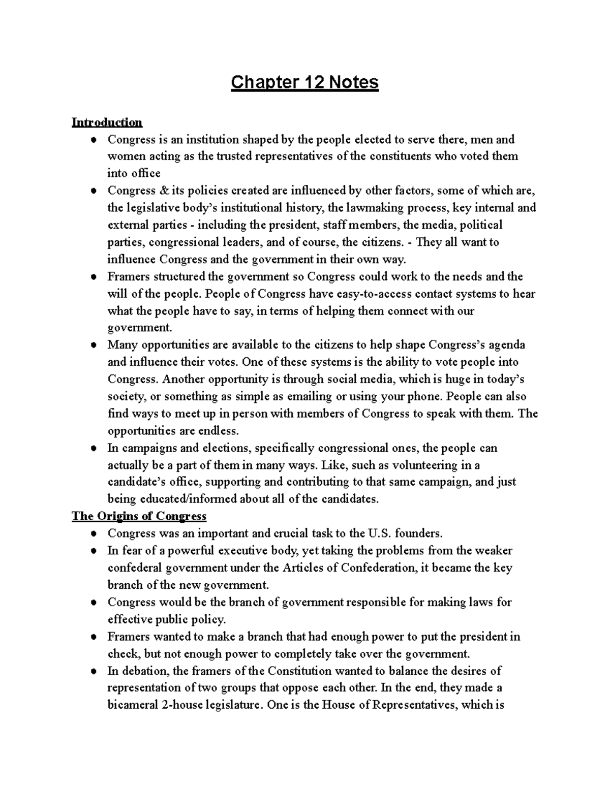 AP GOV Chapter 12 Notes Chapter 12 Notes Introduction Congress Is ap-gov-chapter-12-notes-chapter-12-notes-introduction-congress-is