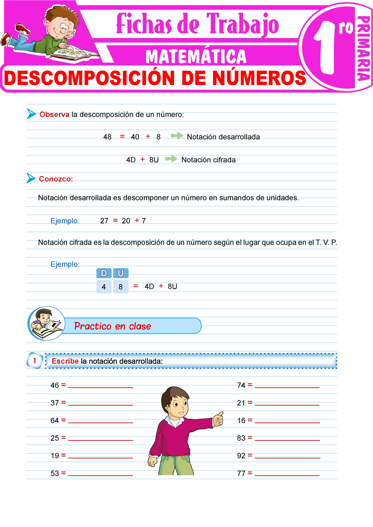 Descomposición De Números Para Primer Grado De Primaria Observa La Descomposición De Un Número 