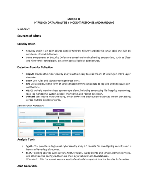 Module 9 - Supplementary - MODULE 9 SECURITY MONITORING SUBTOPIC 1 ...