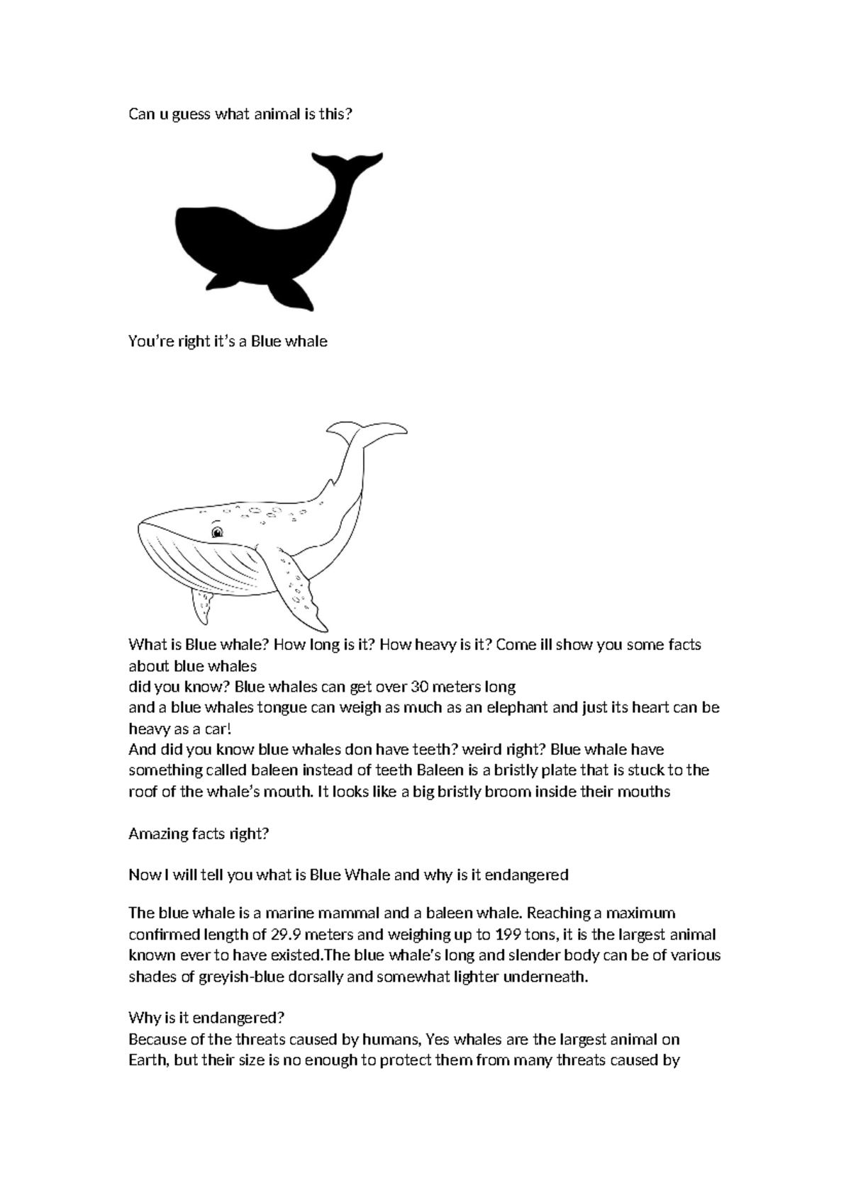 Blue-whale - Can u guess what animal is this? You’re right it’s a Blue