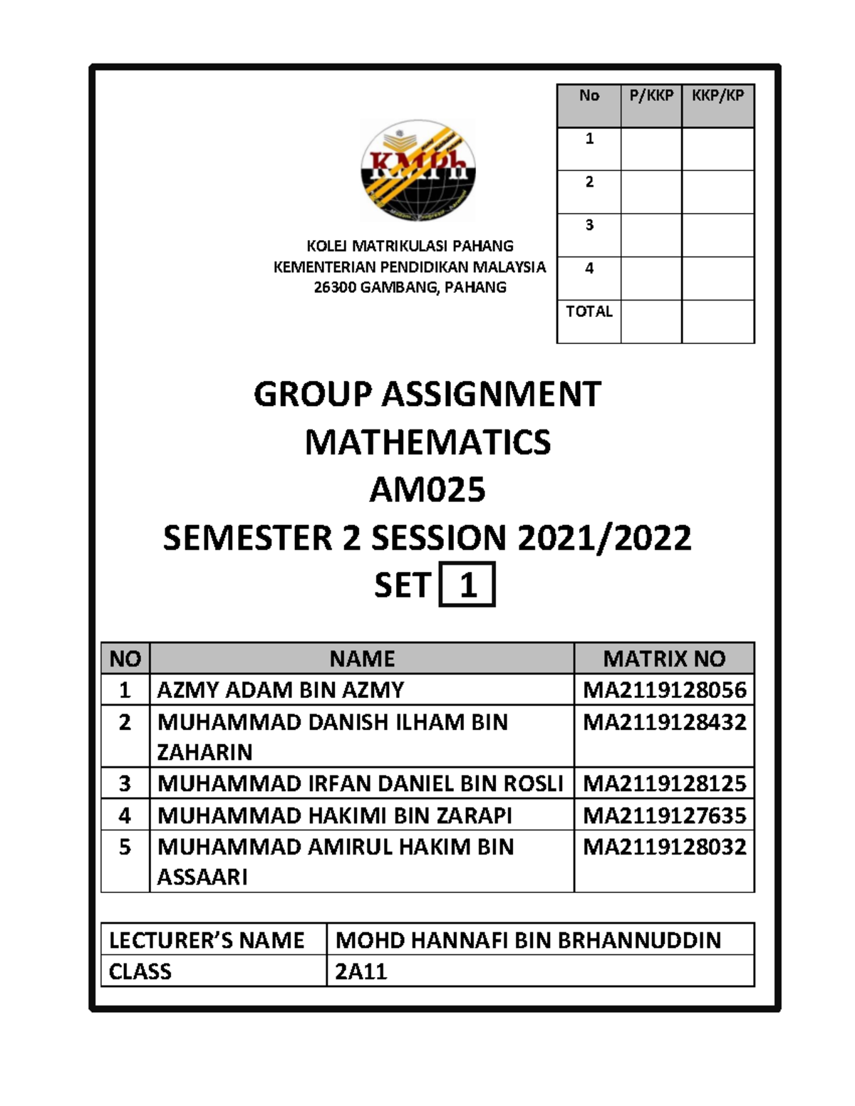 group assignment am025