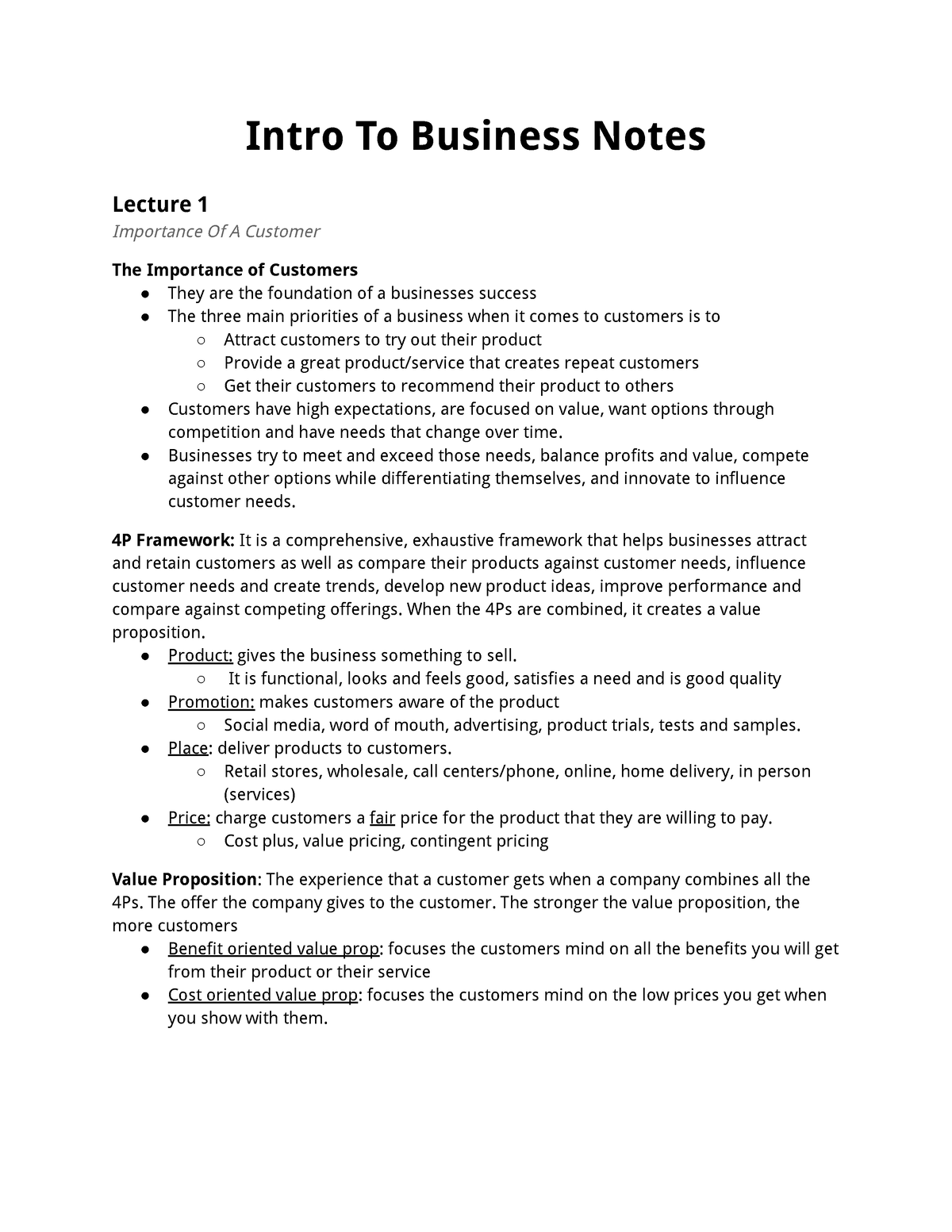 assignment introduction to business