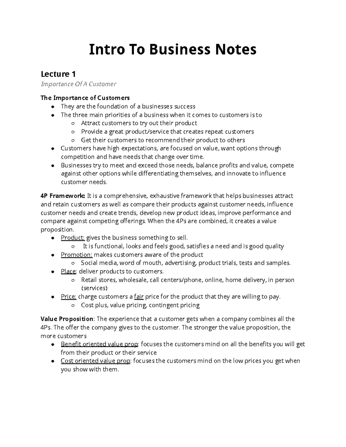 assignment introduction to business