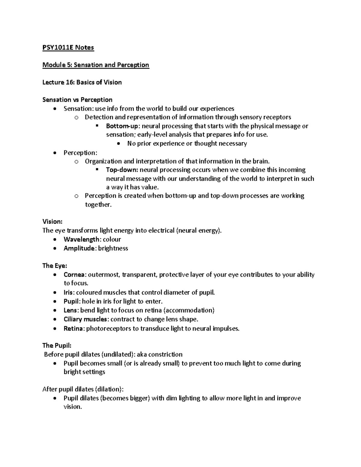 PSY1101 Notes Midterm 2 content and above - PSY1011E Notes Module 5 ...