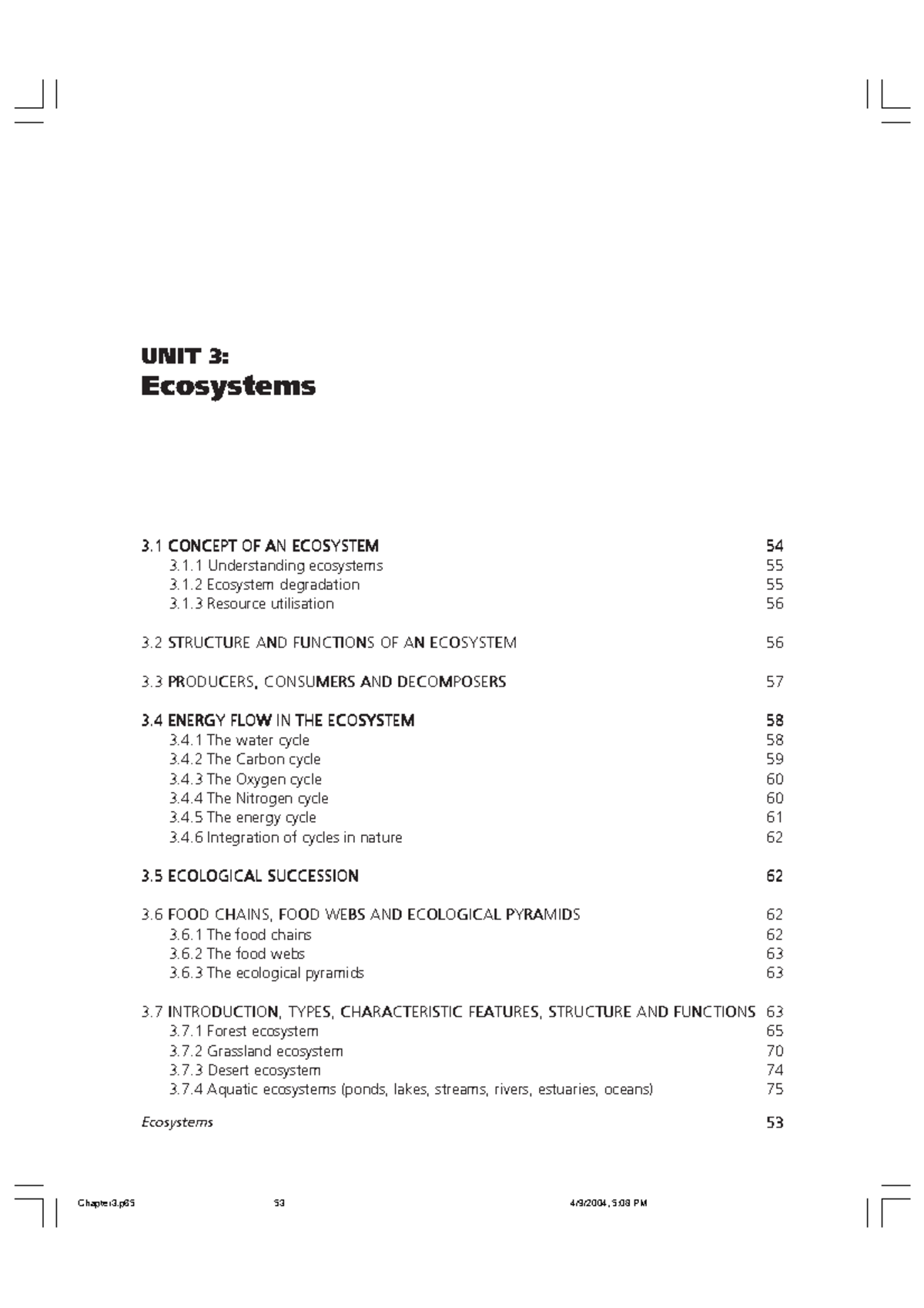 Chapter 3 - Lecture notes 1 - UNIT 3: Ecosystems 3.13.13.13.13 OF AN ...