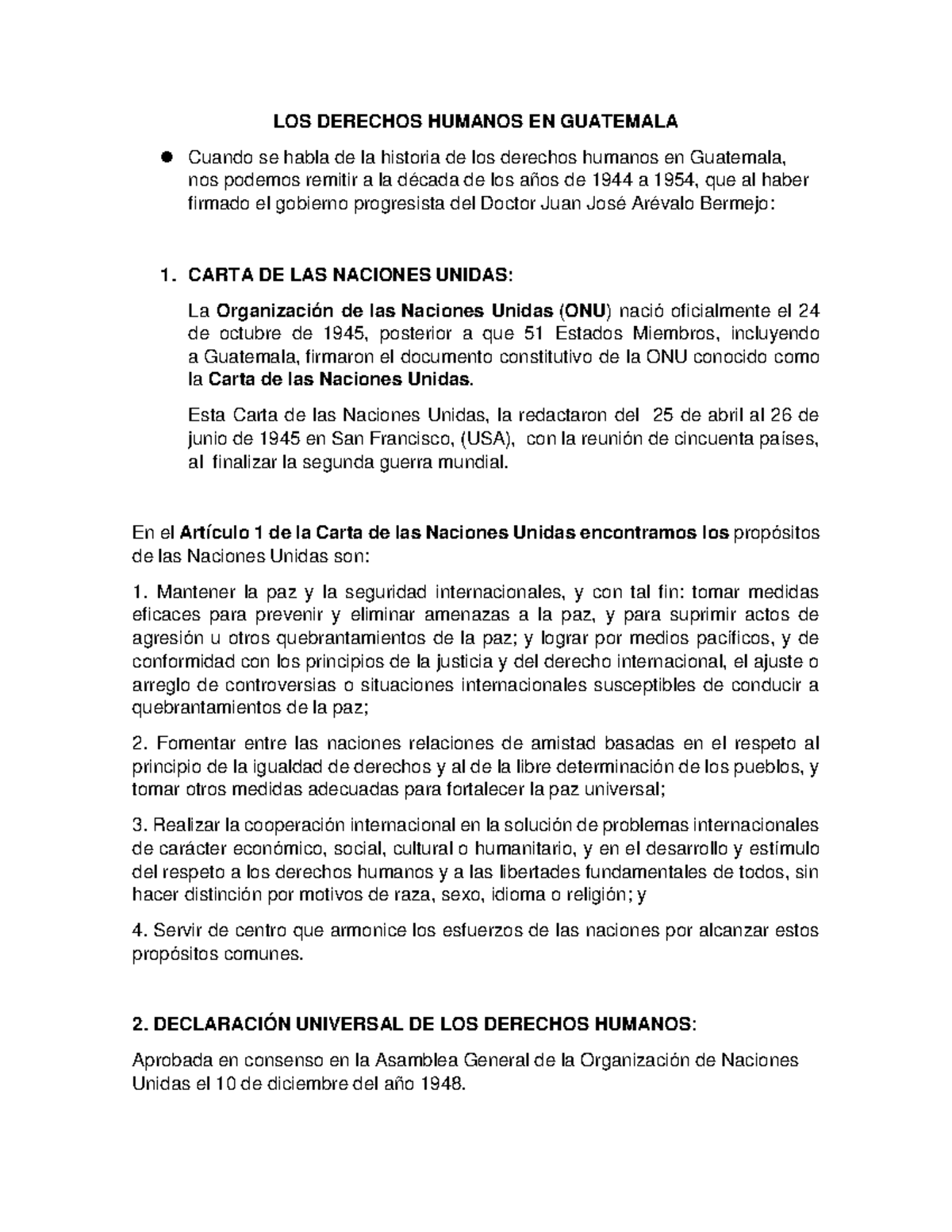 TEMA 7 LOS Derechos Humanos EN Guatemala - LOS DERECHOS HUMANOS EN ...