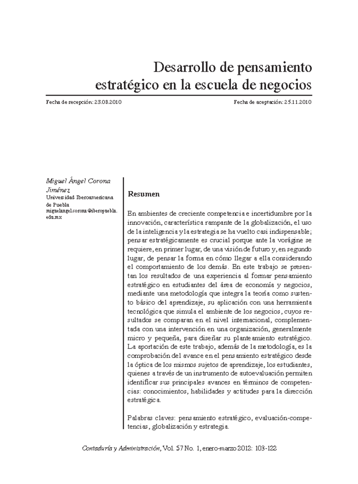 1.1 Origen Y Desarrollo Del Pensamiento Estrategico - Desarrollo De ...