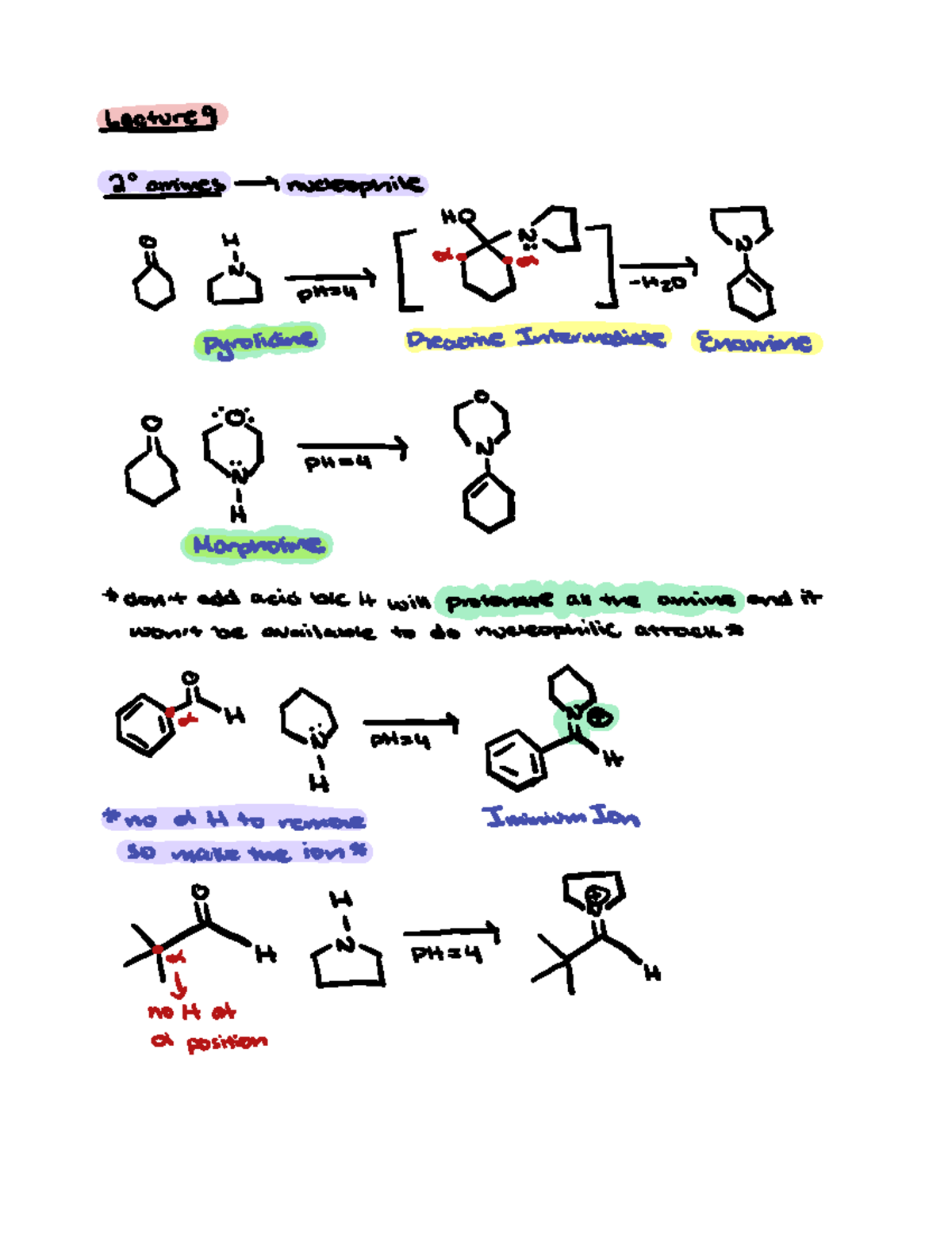 Lecture 9 - Professor Shabbir. OCHEM 2 - Lecture Imines Nucleophile E I ...