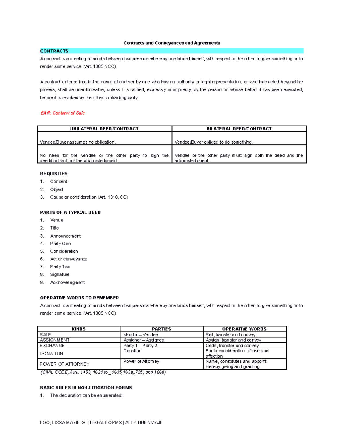 Legal Forms - Contracts - Contracts and Conveyances and Agreements ...