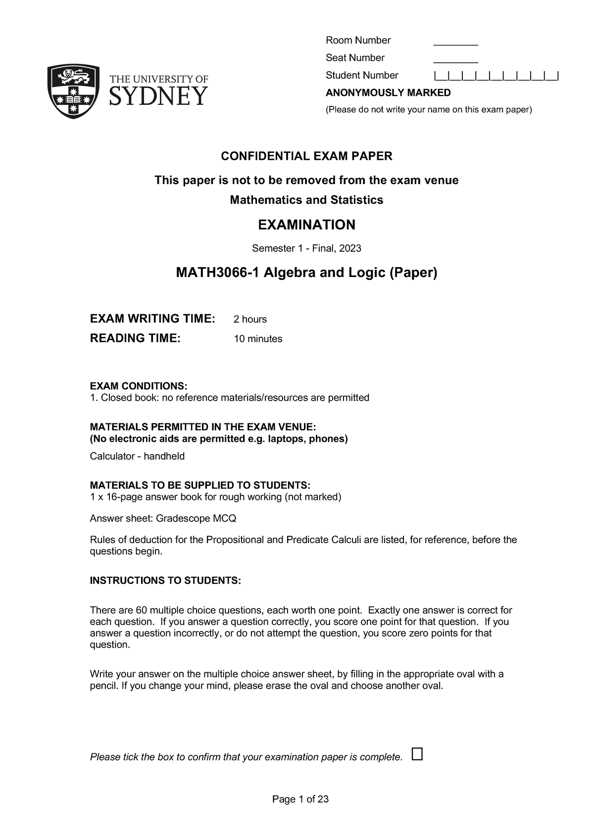 math3066-examination-front-page-and-first-two-pages-page-1-of-23