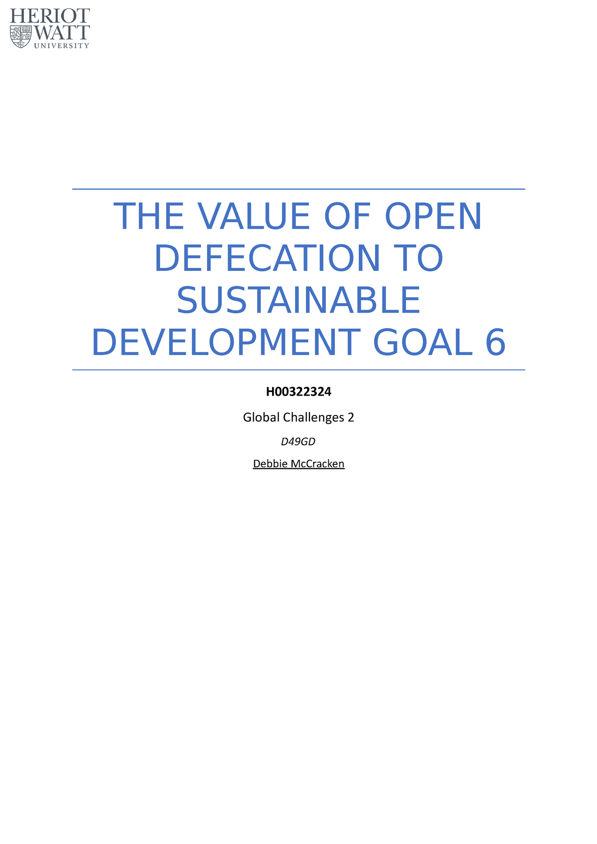 open defecation essay