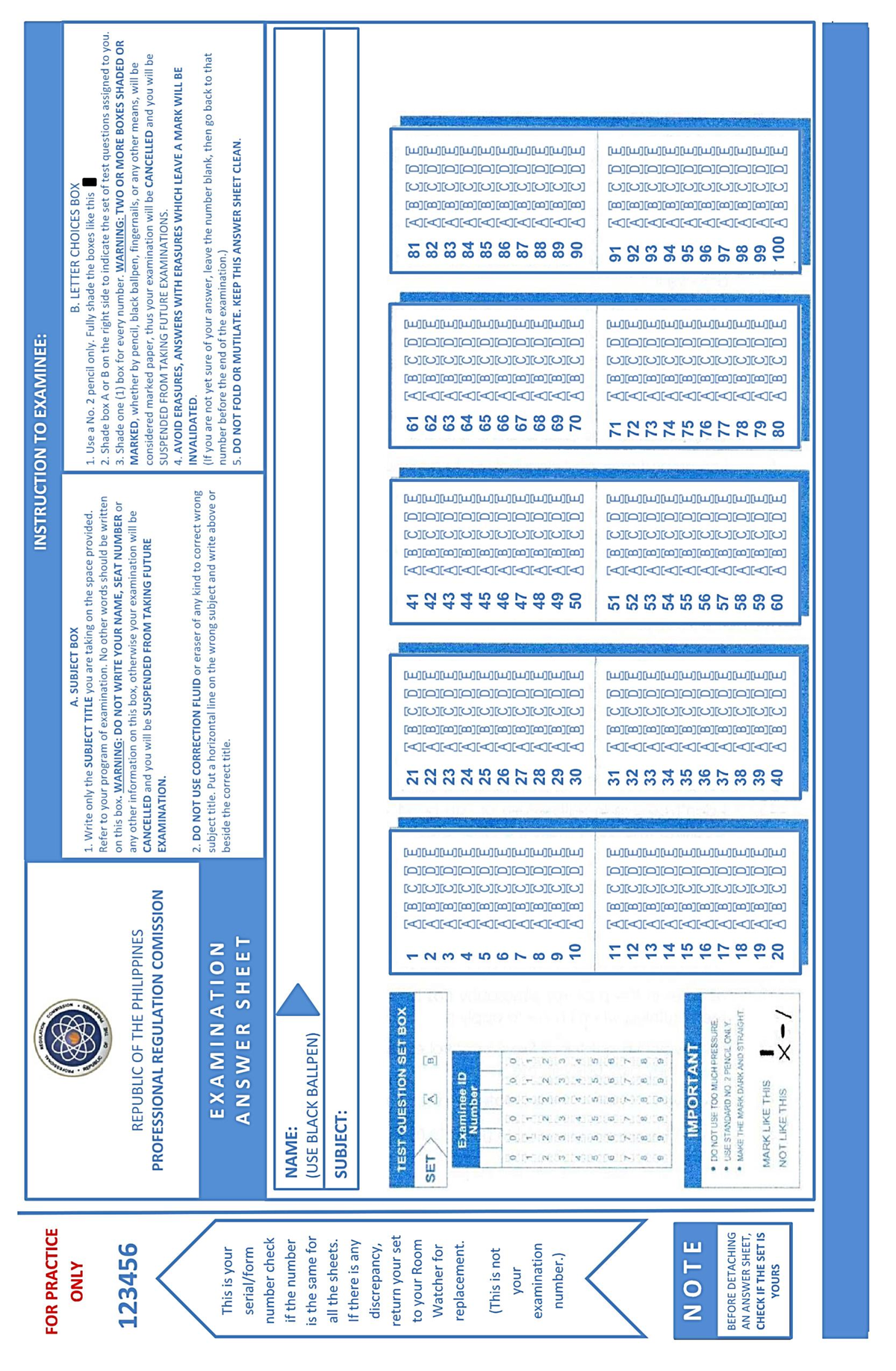 Answer Sheet Sample - n/a - Accountancy - Studocu