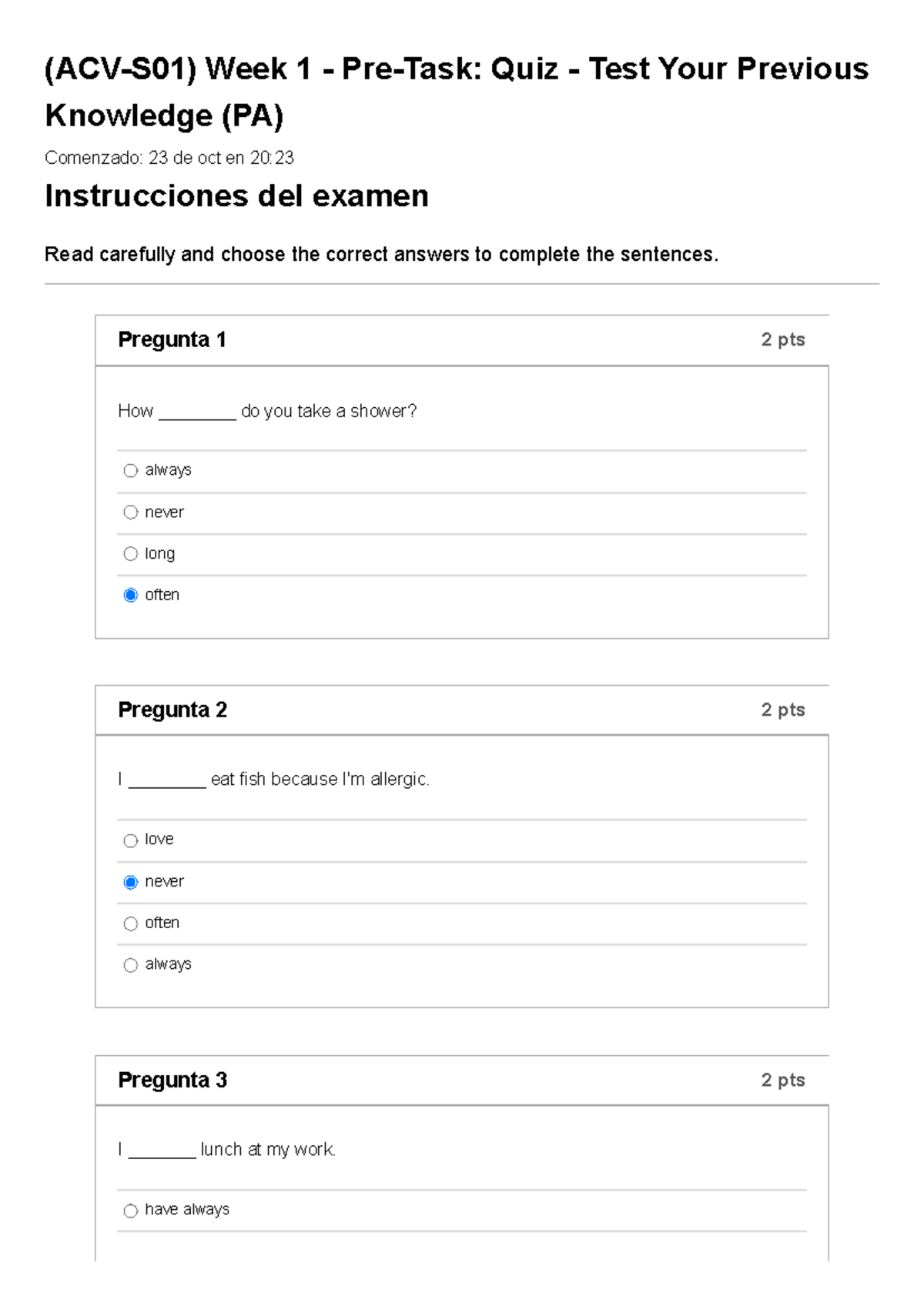 Examen (ACV-S01) Week 1 - Pre-Task Quiz - Test Your Previous Knowledge ...
