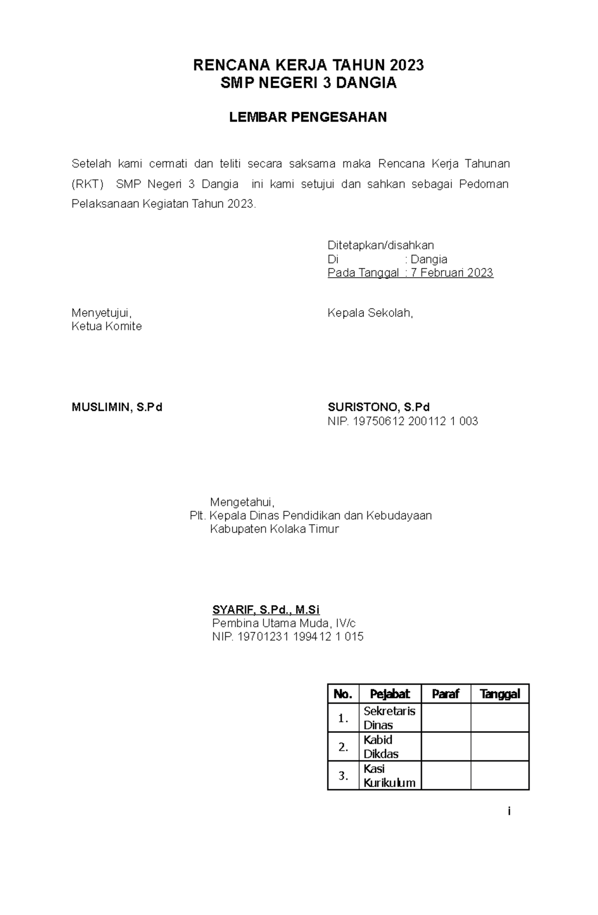 RKT 2023 - RKT 2023 - RENCANA KERJA TAHUN 2023 SMP NEGERI 3 DANGIA ...