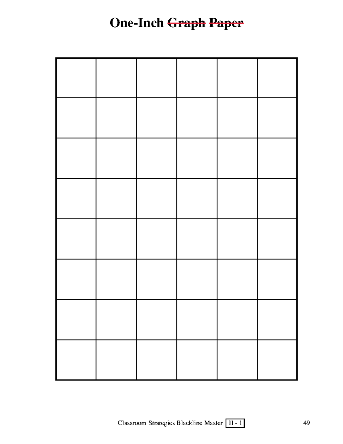 Graph paper template 10 Classroom Strategies Blackline Master II 1