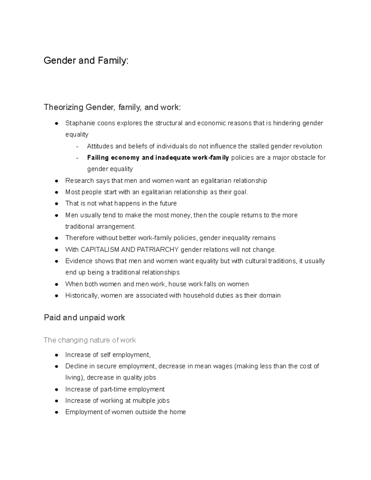 4-mynotes-2242 week 4 - Gender and Family: Theorizing Gender, family ...