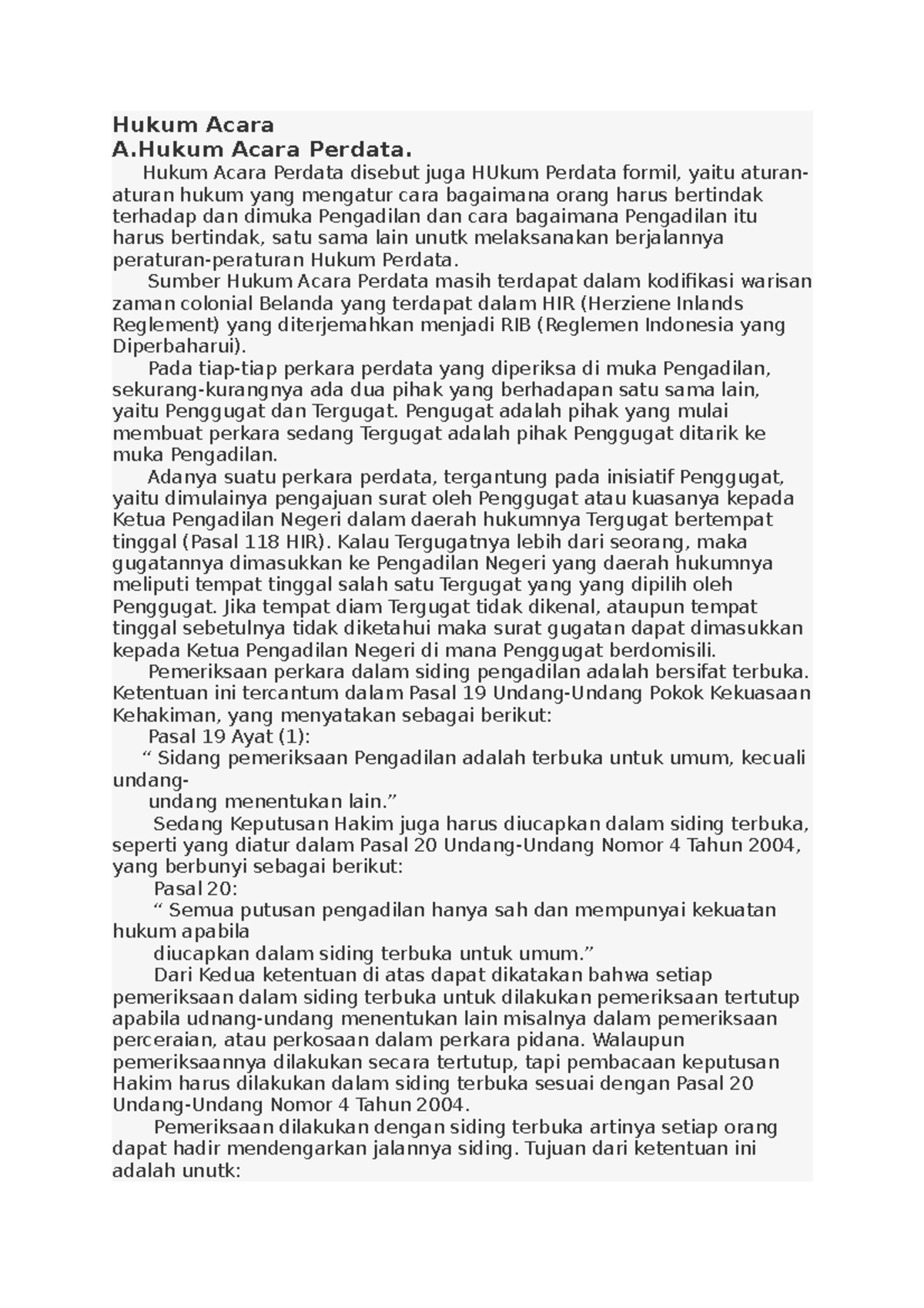 Hukum Acara - Hukum Acara Perdata Disebut Juga HUkum Perdata Formil ...