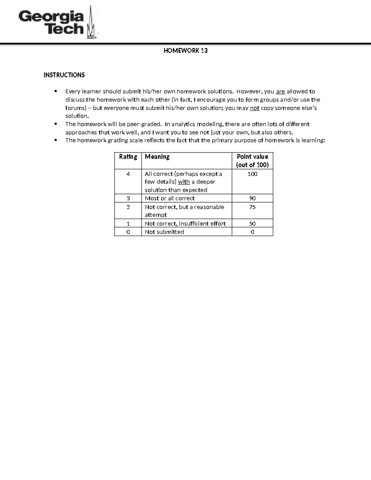 Homework header 13 - HOMEWORK 13 INSTRUCTIONS Every learner should ...