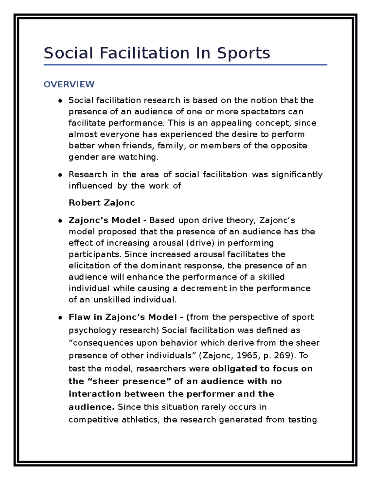 Social Facilitation Examples