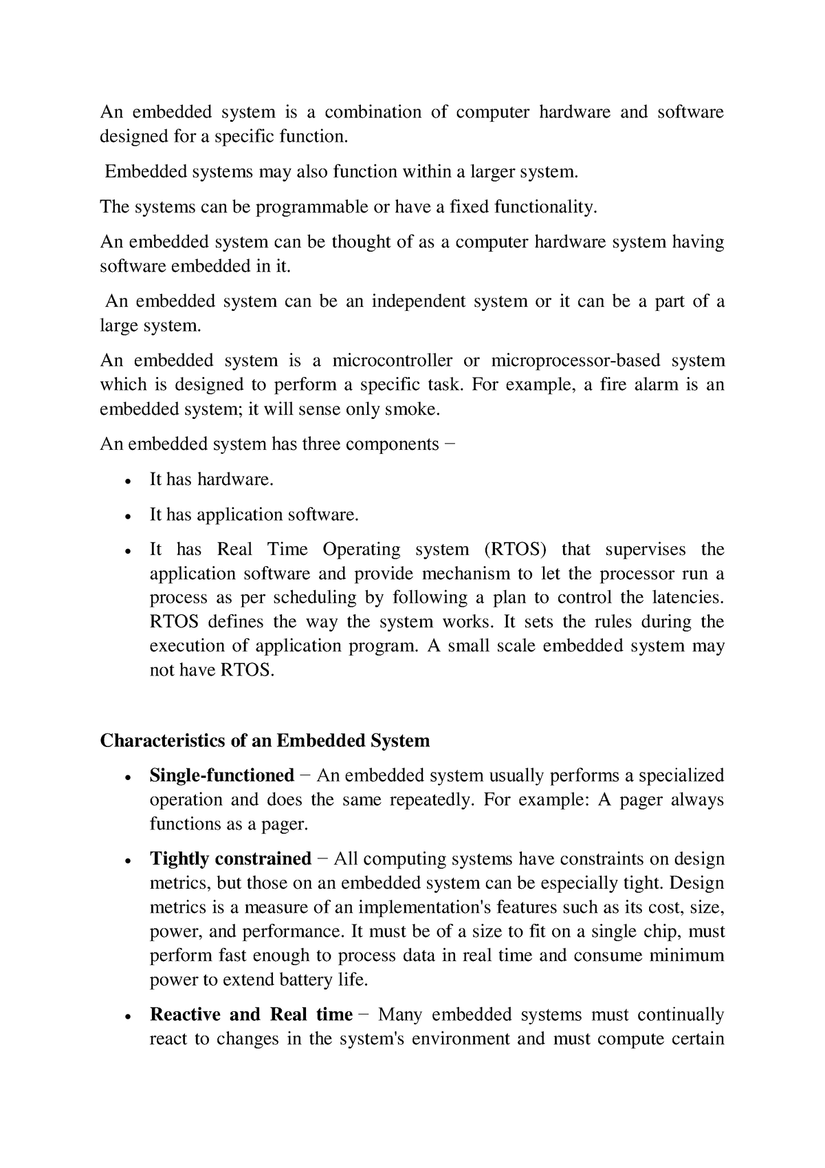 Module-1 Embedded computing - An embedded system is a combination of ...