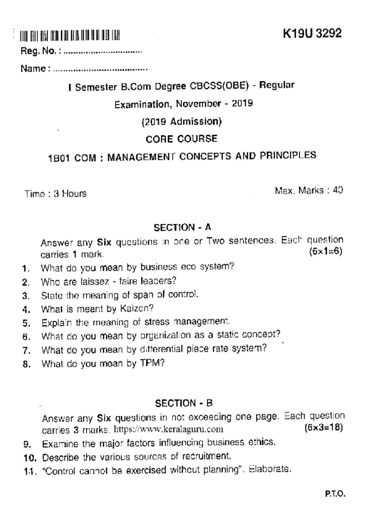 Bcom 1 sem management concepts and principles k19u 3292 nov 2019 - K19U ...