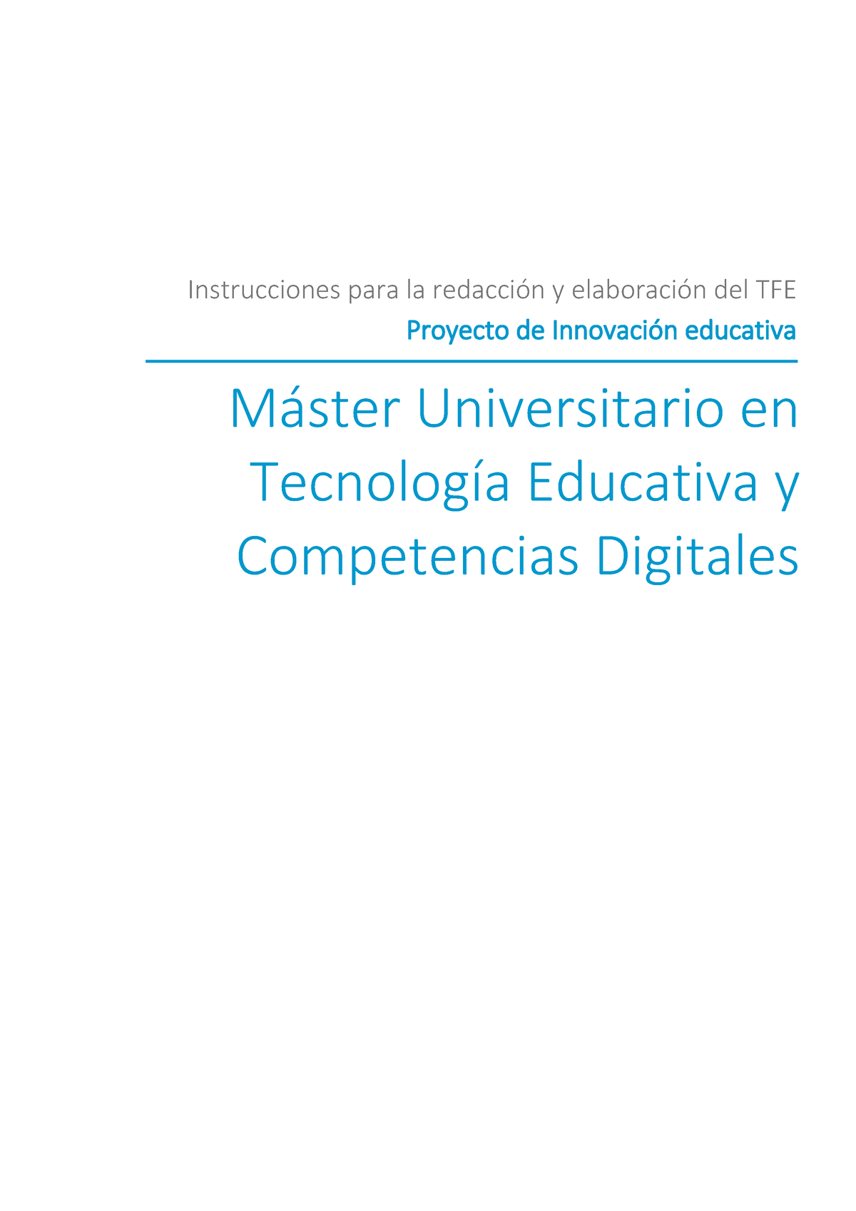 Instrucciones TFM - Máster Universitario En Tecnología Educativa Y ...