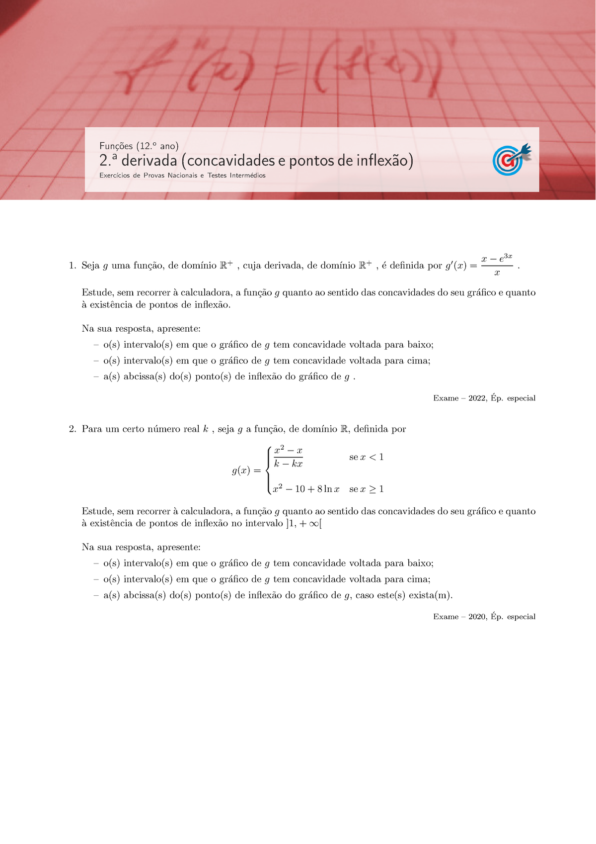 2derivada - Fun ̧c ̃oes (12 Ano) 2. A Derivada (concavidades E Pontos ...