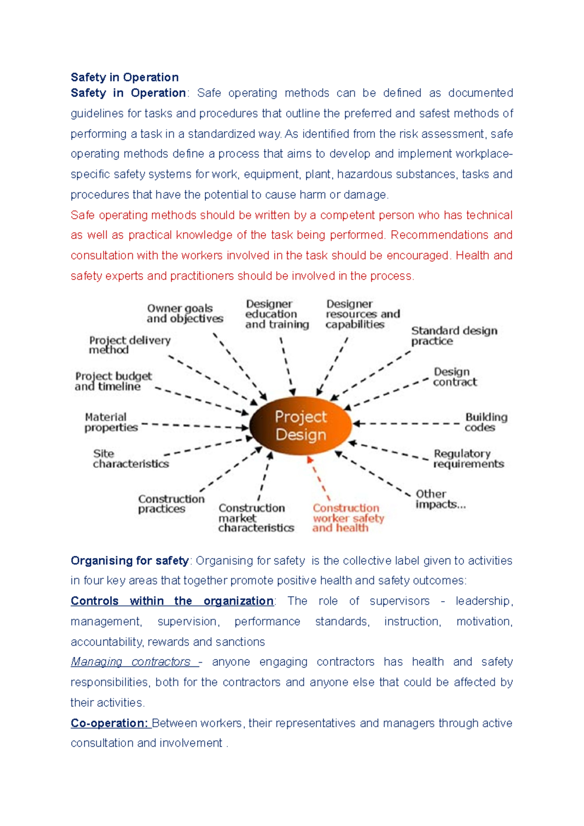 1.5 Safety in Operation - Safety in Operation Safety in Operation: Safe ...