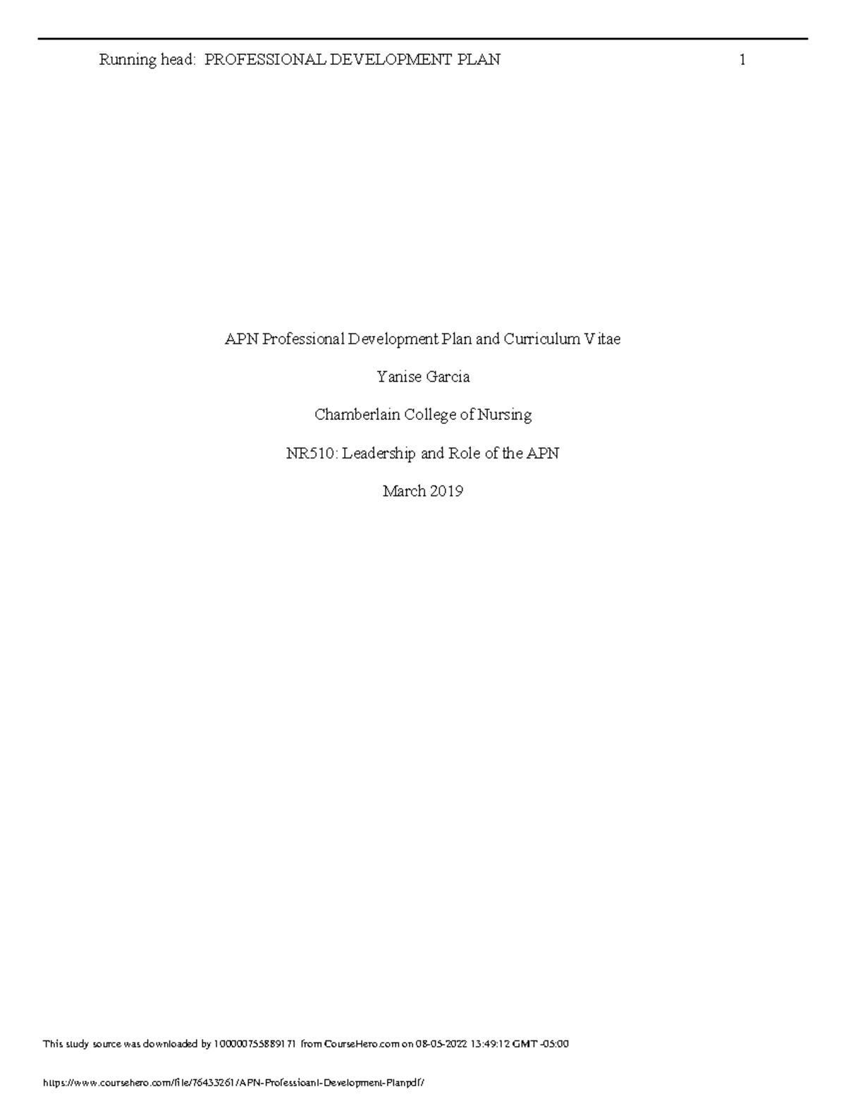 APN Professioanl Development Plan - . professional development ...