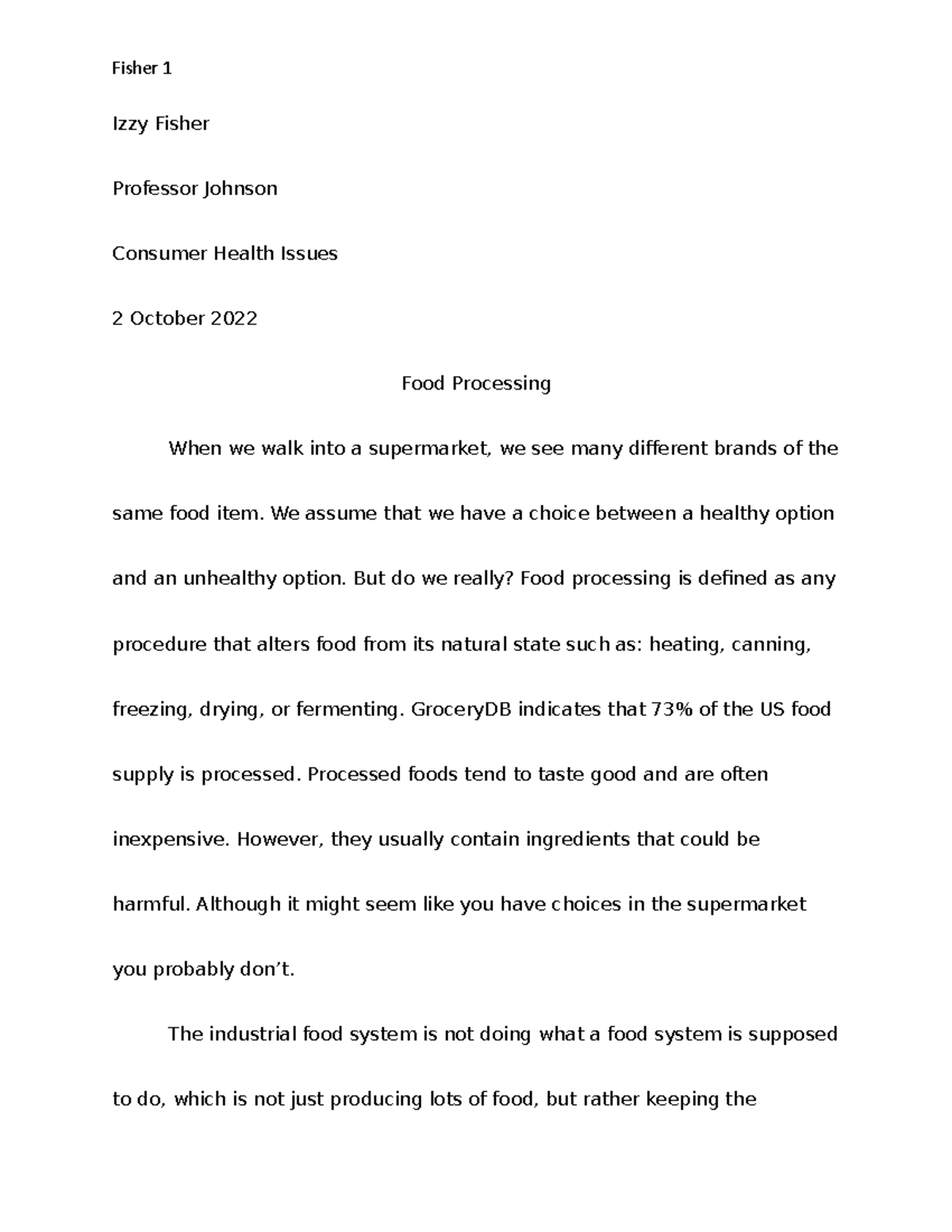 persuasive essay food processing