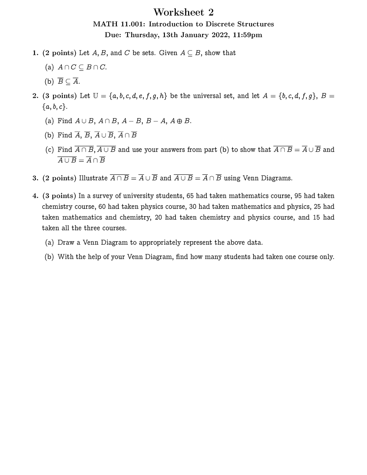 11 - 11 11 11 - Worksheet MATH11: Intro ductiontoDiscreteStructures ...