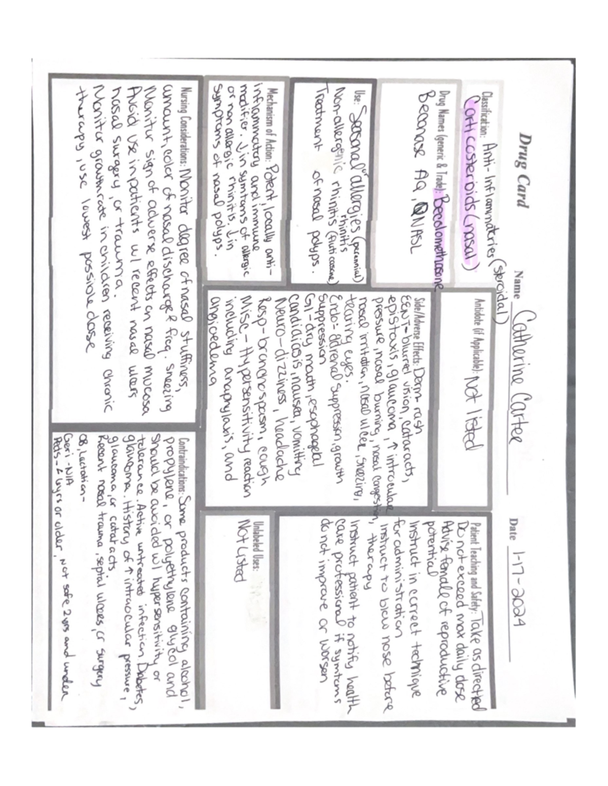 Drug Card wk 3 - weekly drug cards for pharm class - NSG 124 - Studocu