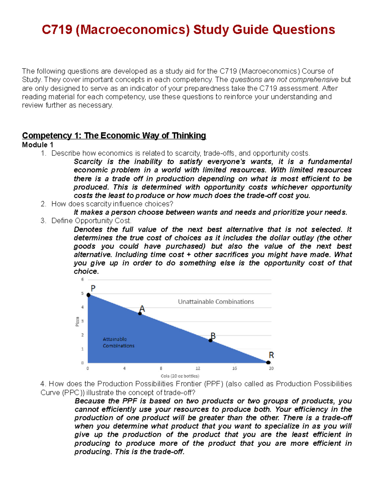 macroeconomics essay questions and answers