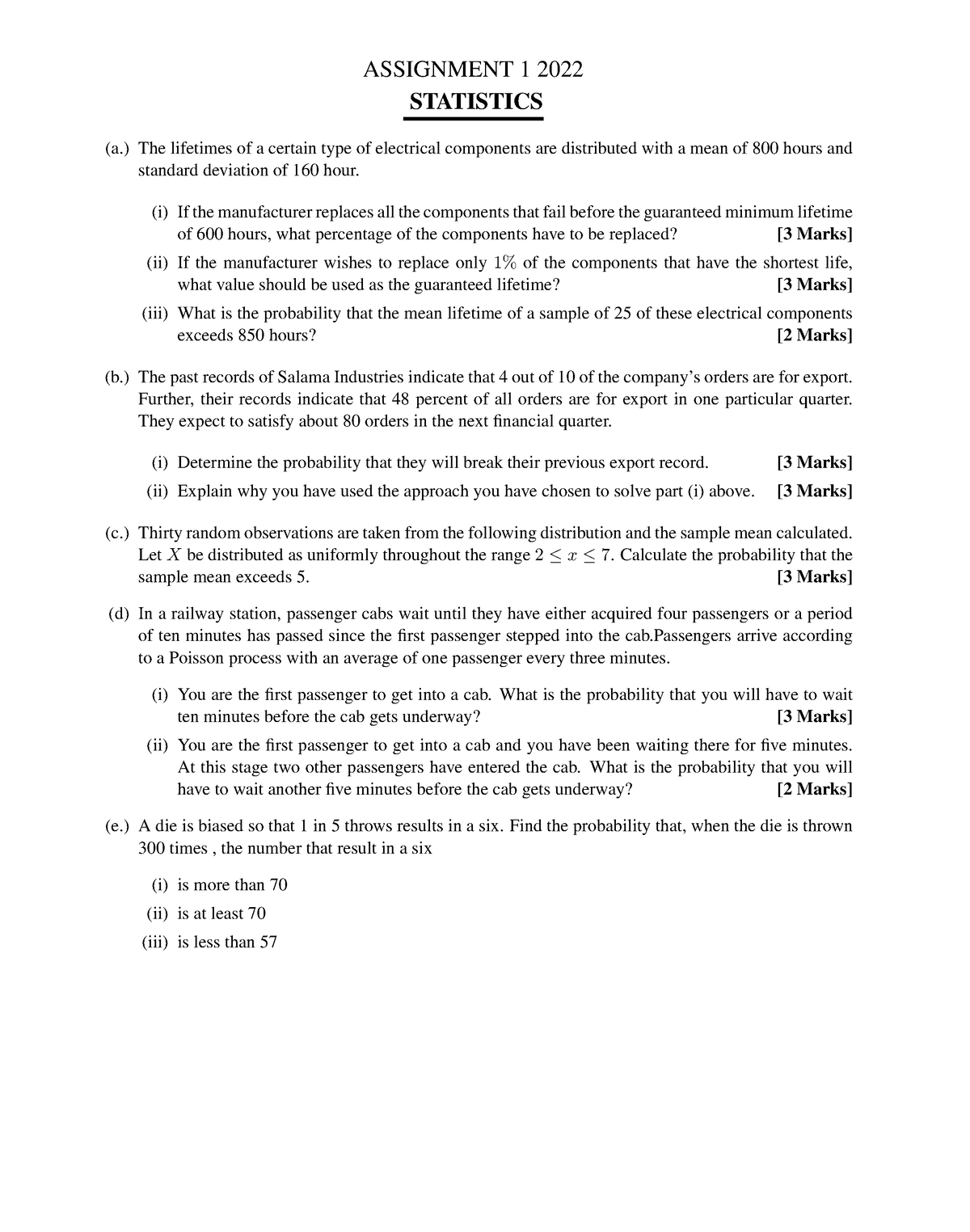 statistics assignment for mba students