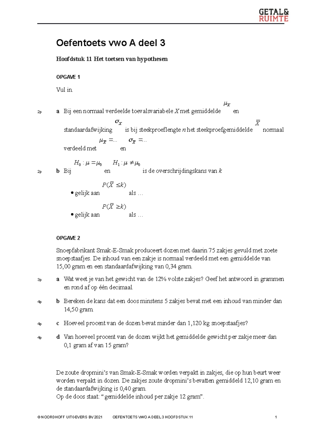 GR12 VA3 H11 Oefentoets - Oefentoets Vwo A Deel 3 Hoofdstuk 11 Het ...