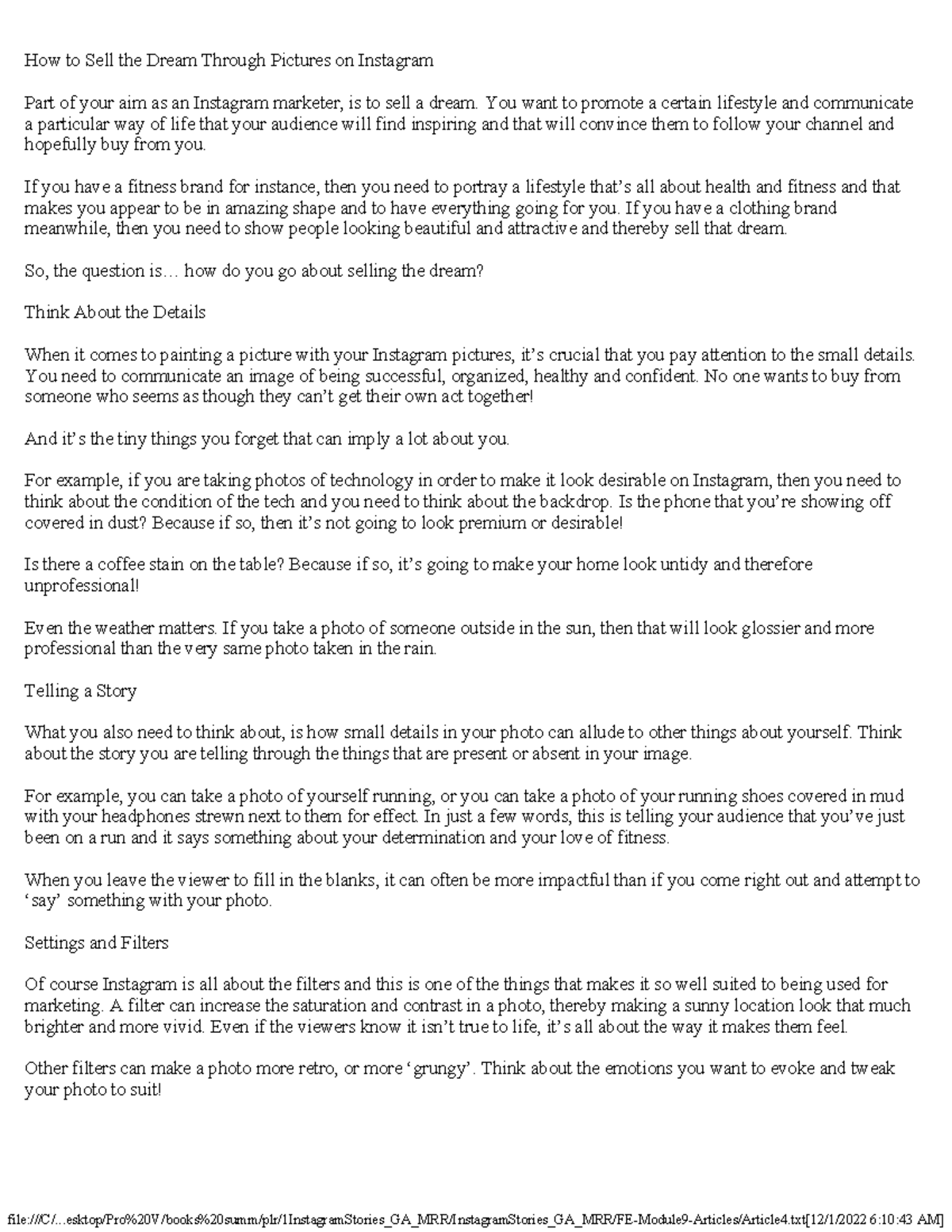 Journal 4 File 12 1 2022 6 10 43 AM How To Sell The Dream Through