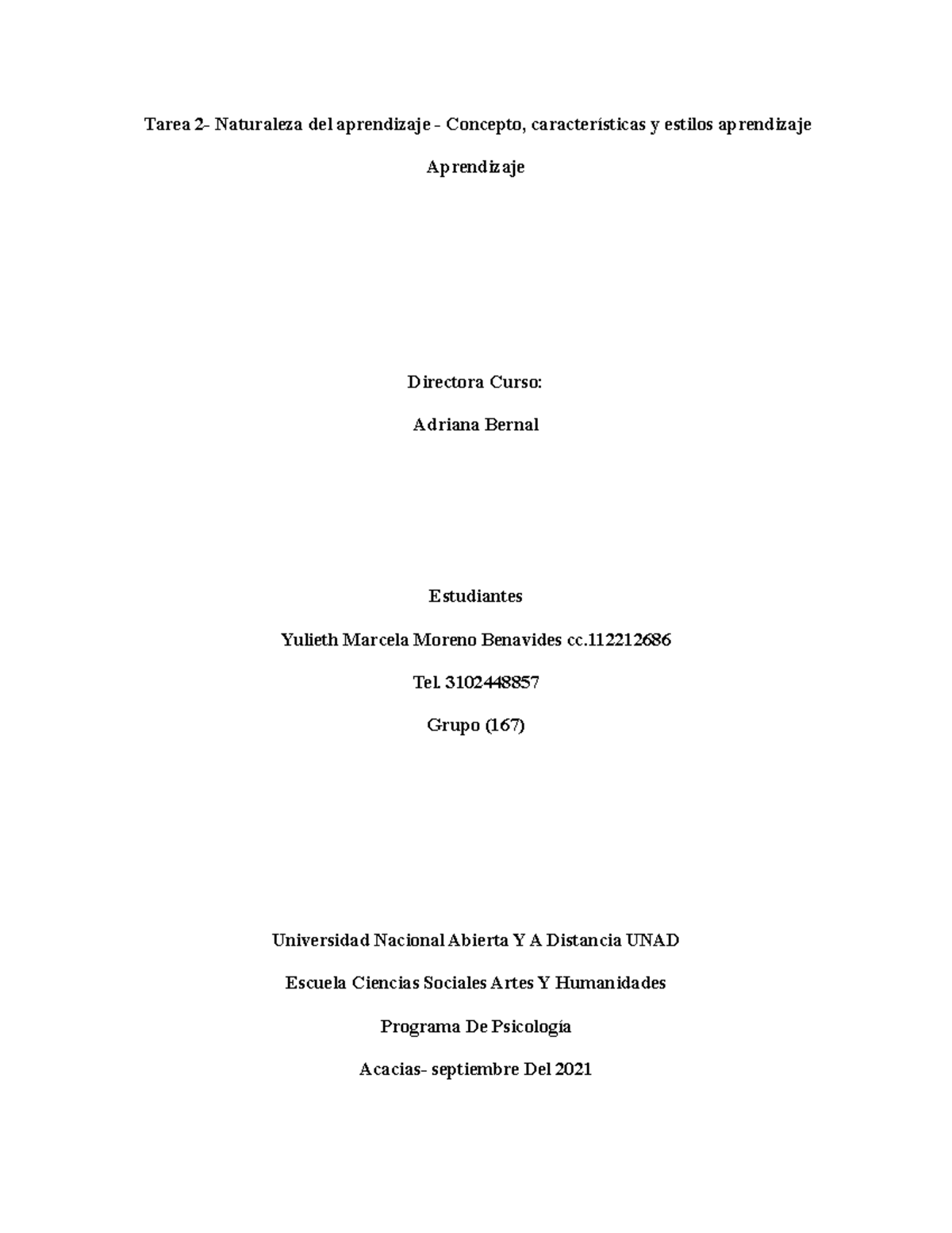 Tarea 2 Naturaleza Del Aprendizaje Concepto Características Y Estilos Aprendizaje Tarea 2 3405