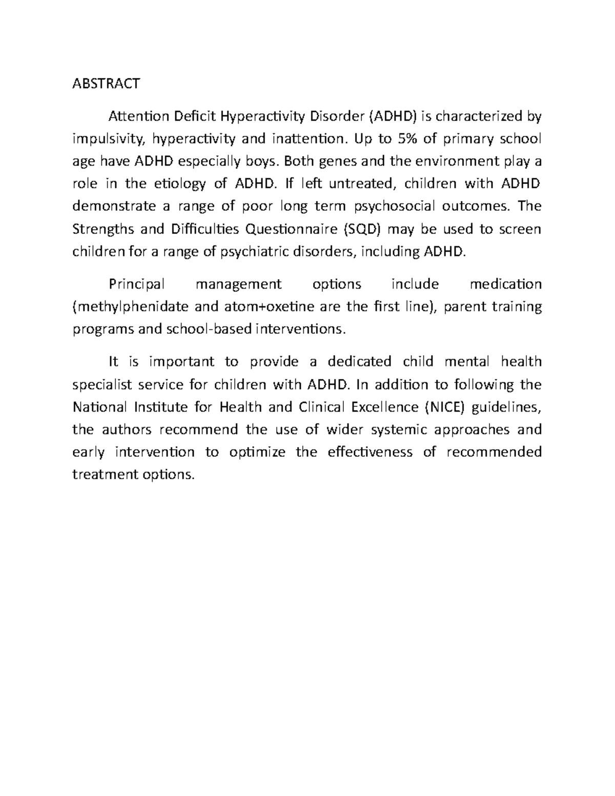 abstract adhd case study