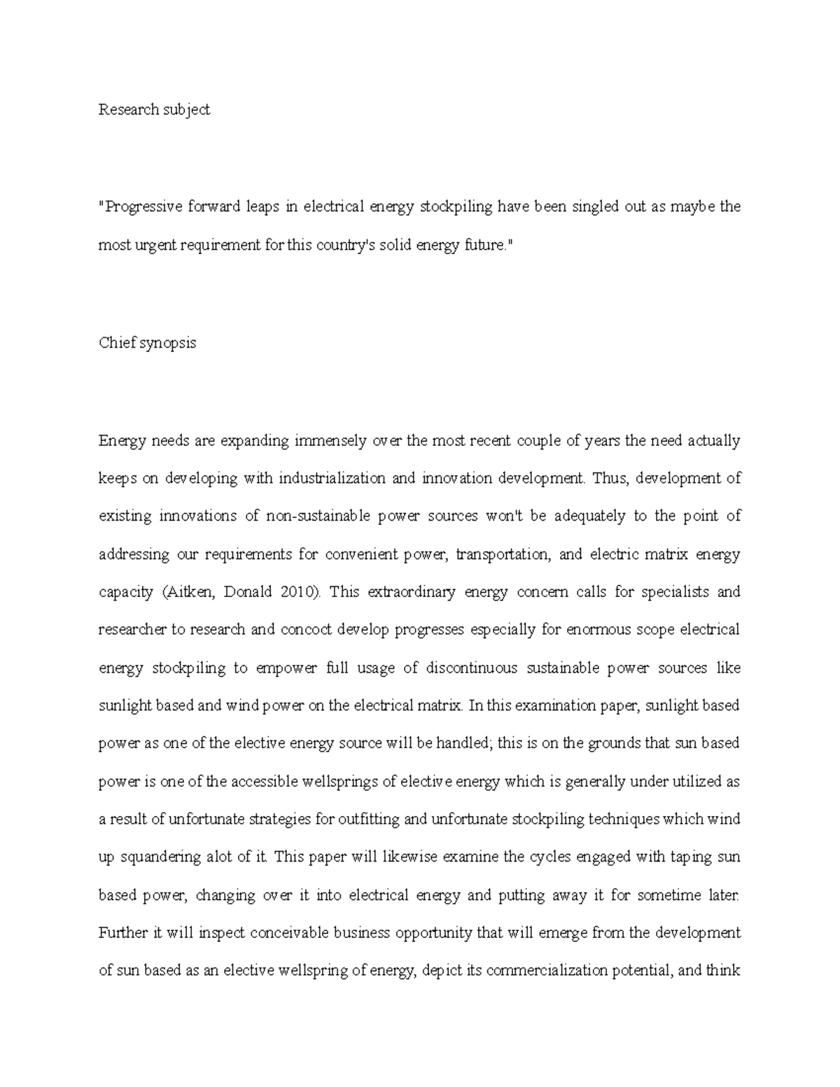 research paper for electricity