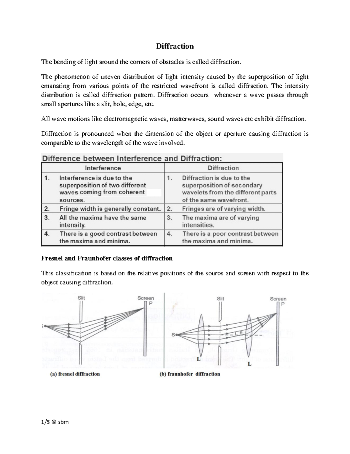 Module 2B Diffraction - Diffraction The Bending Of Light Around The ...