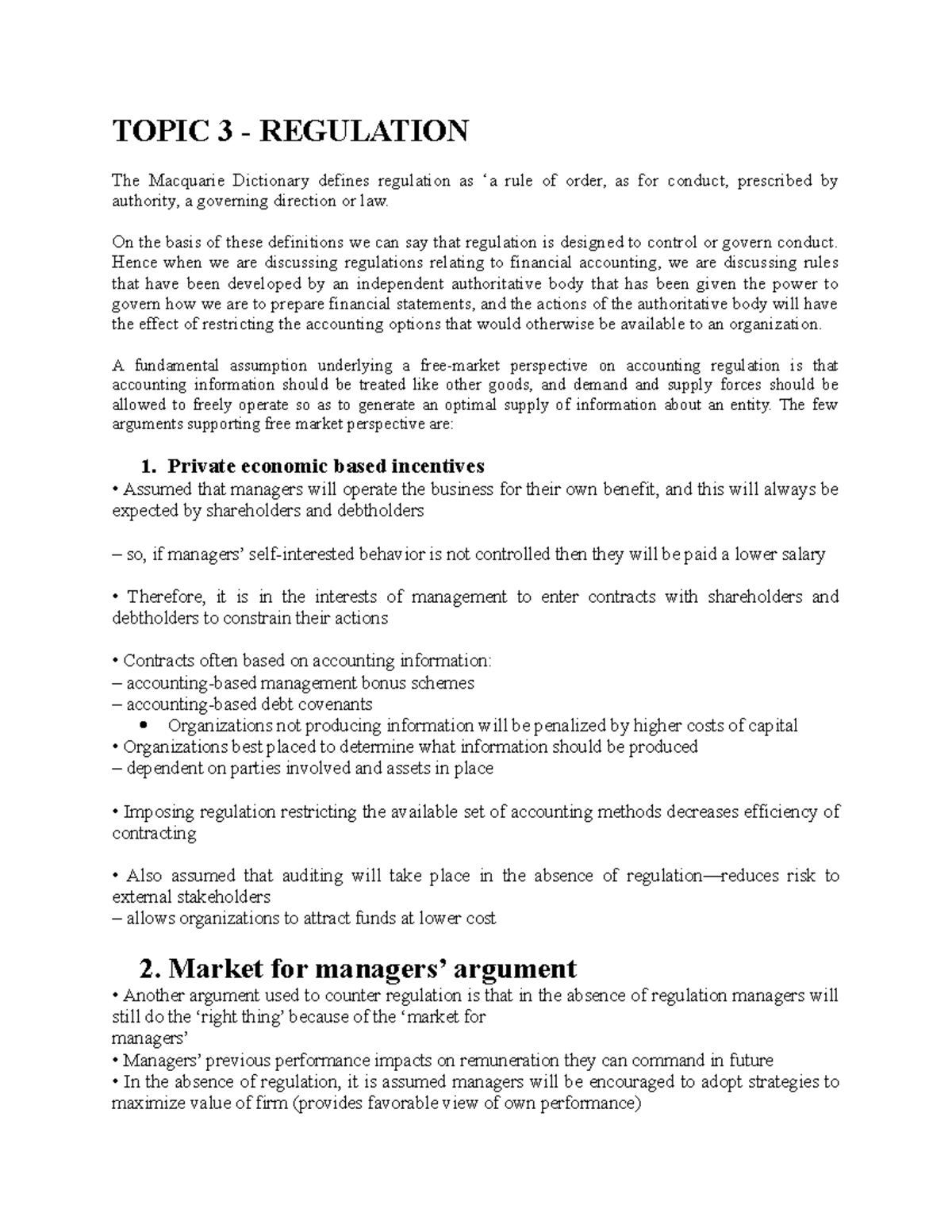 Chapter 3 regulation 305 TOPIC 3 REGULATION The Macquarie