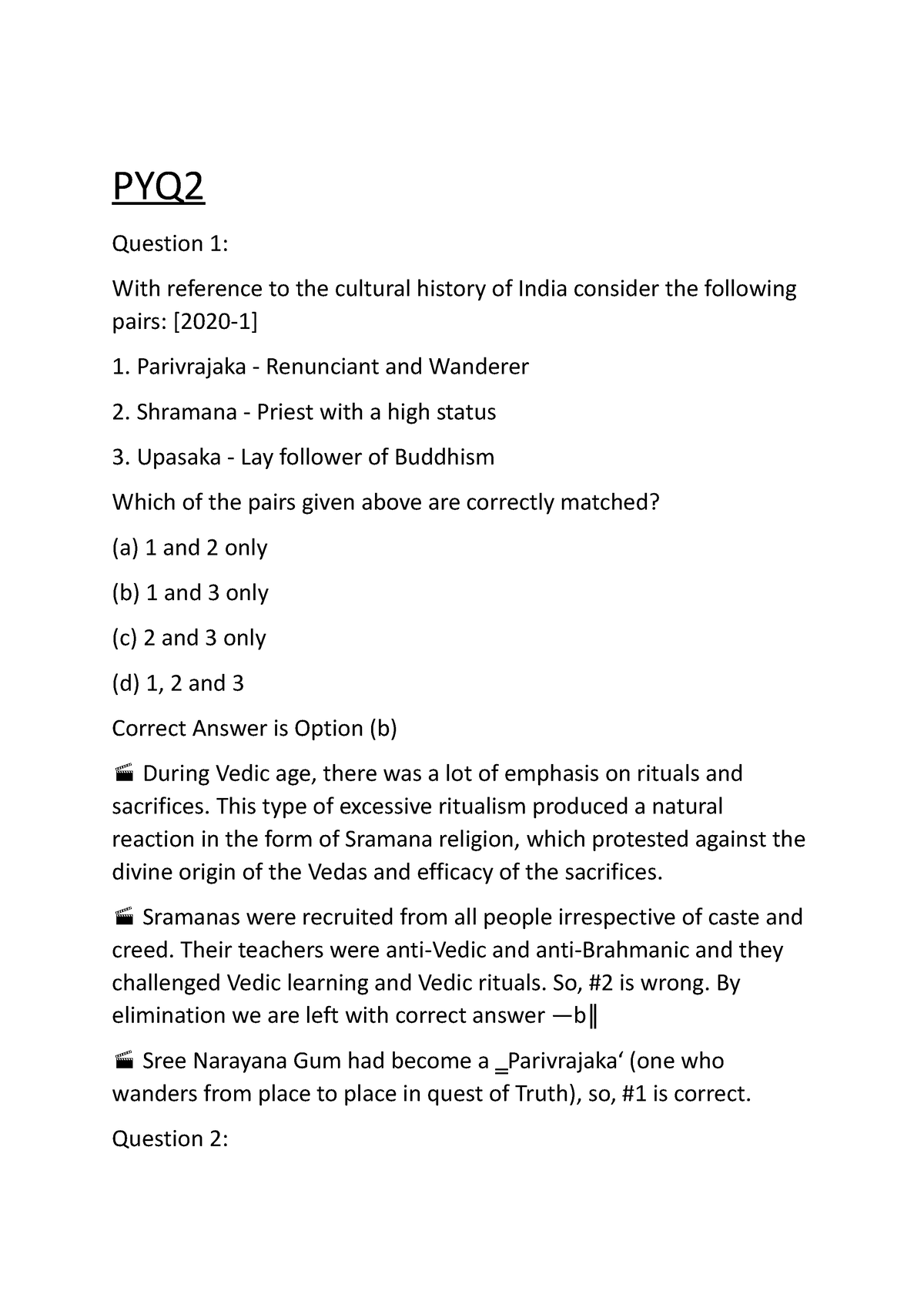 PYQ21 - Previous Year Pyq Ancient History Also Helpful To Upsc Prelims ...