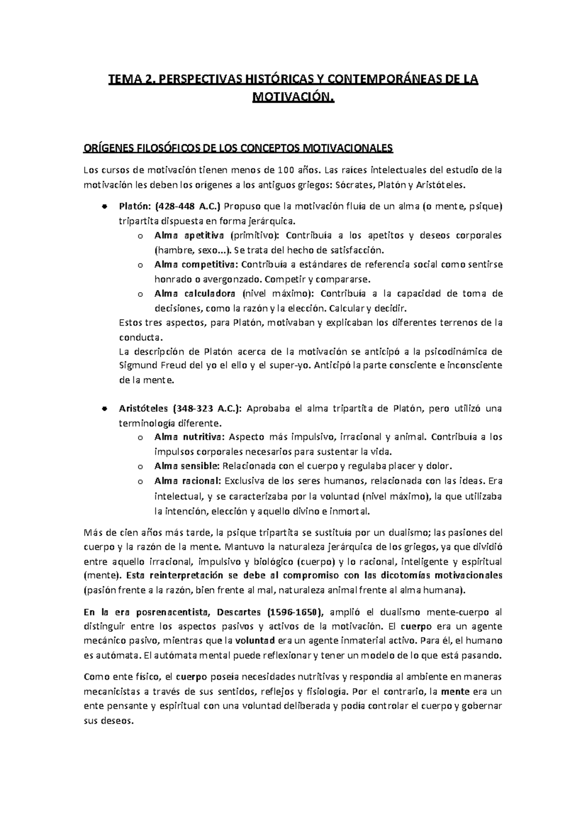 Tema 2 Resumen Motivacion 1 Tema 2 Perspectivas HistÓricas Y ContemporÁneas De La 4279