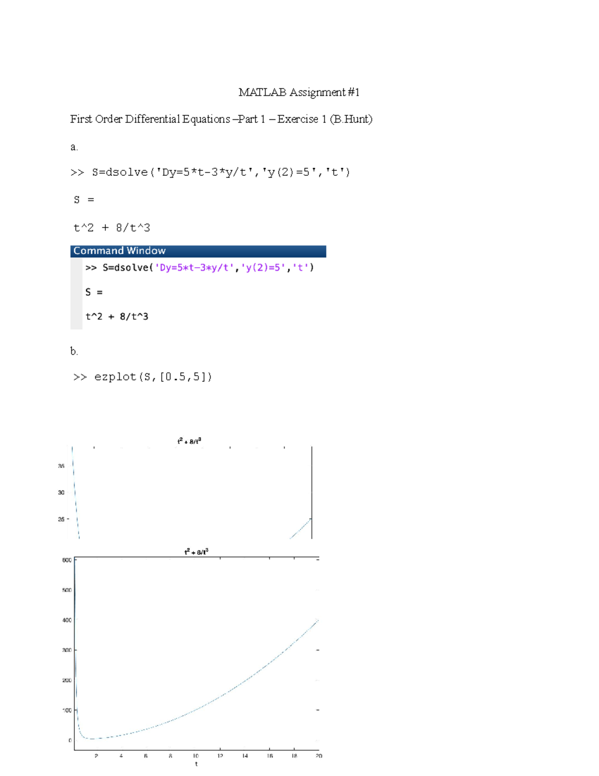 Matlab Project 2 - MA 282 - MATLAB Assignment First Order Differential ...