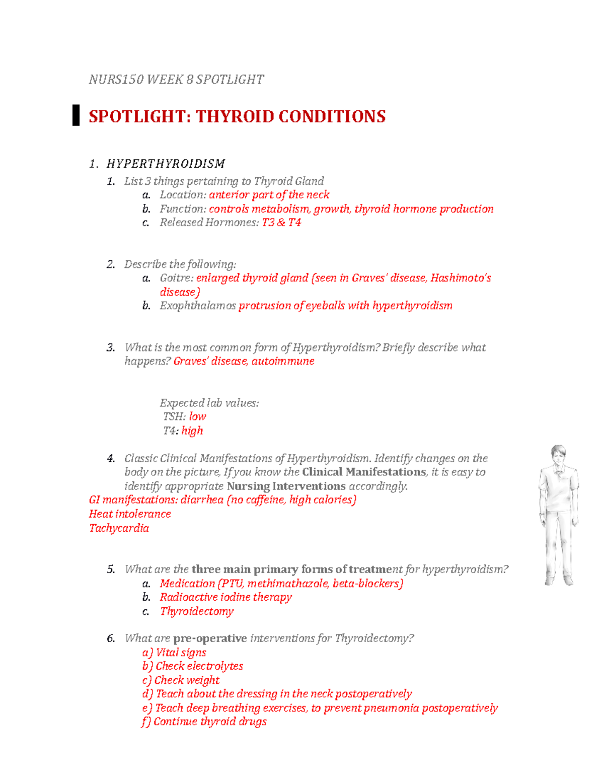 Spotlight Module 8 Thyroid Conditions Theory 2 - NURS 150 - Studocu