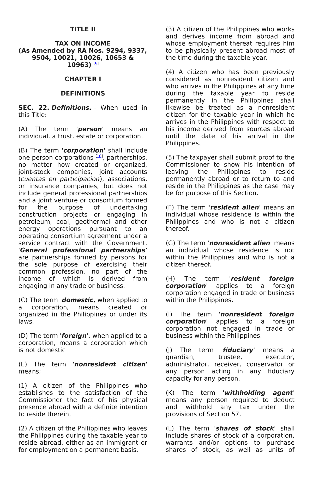 title-ii-tax-on-income-title-ii-tax-on-income-as-amended-by-ra-nos