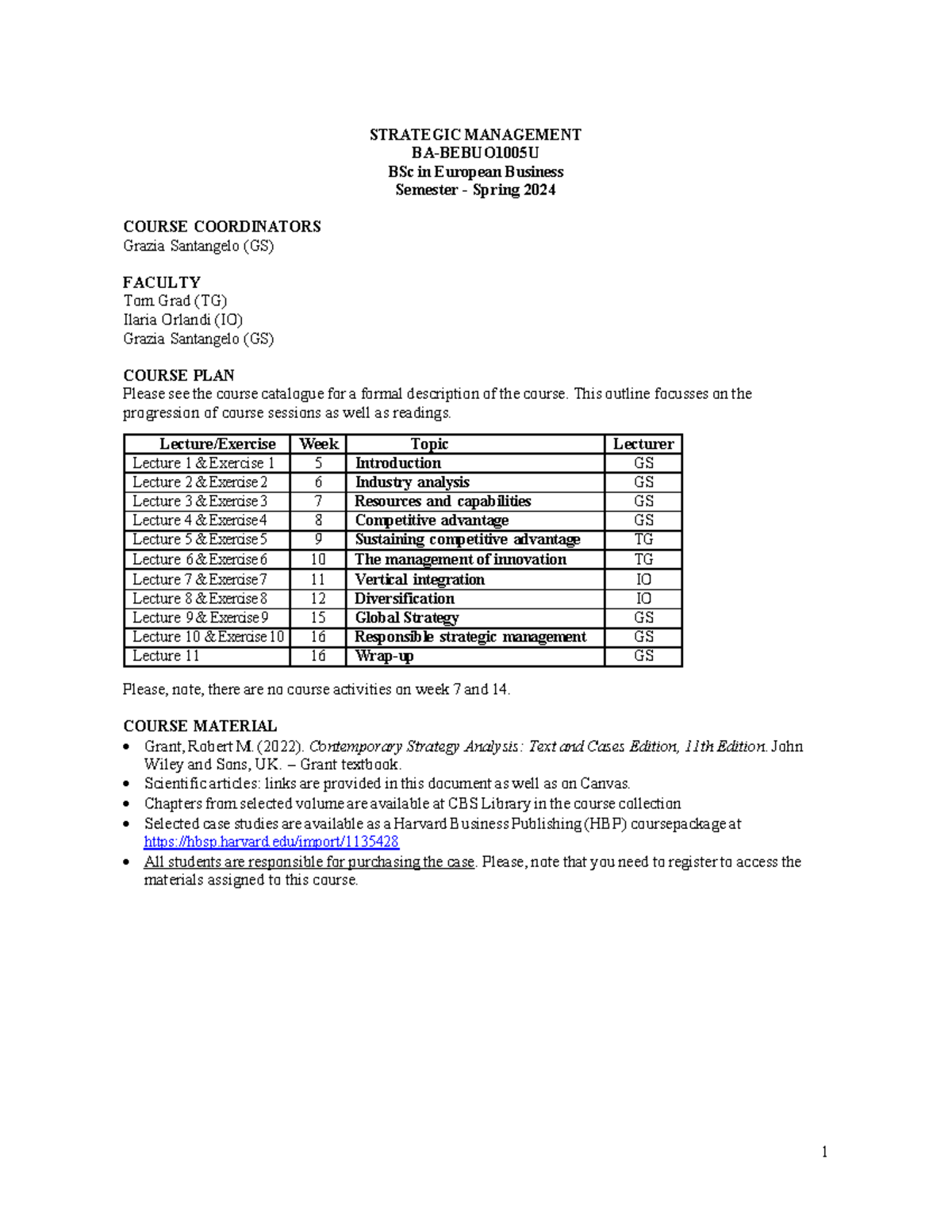 Strategic Management - course - STRATEGIC MANAGEMENT BA-BEBUO1005U BSc ...