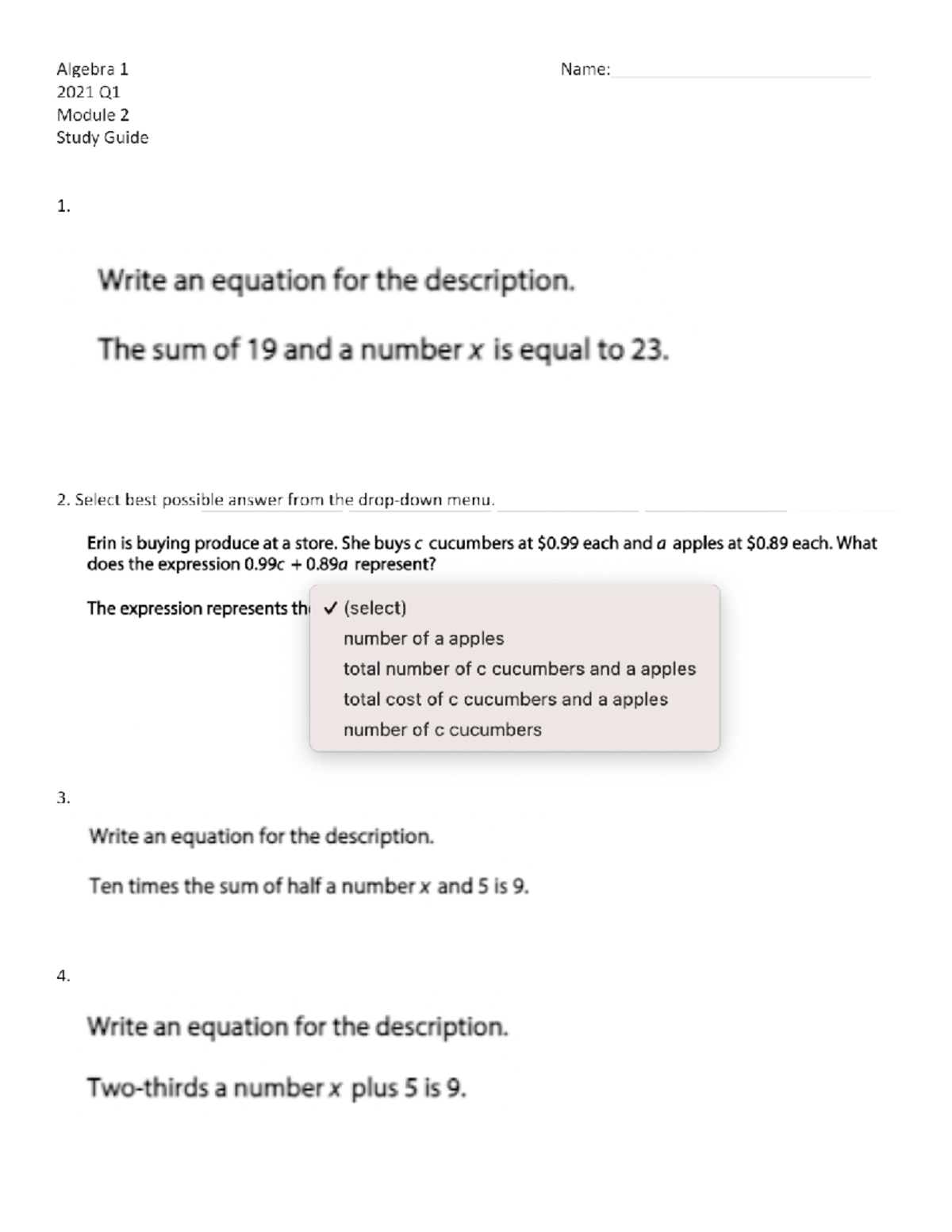 Unlocking Algebra 1 Module 2 – A Guide to the Answer Key